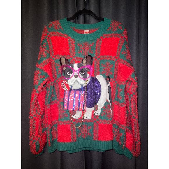 Ugly Christmas Sweater Xmas Size Large Dog - Picture 1 of 3